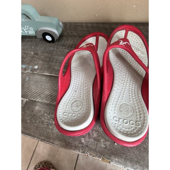 Crocs Alabama Crimson Tide Red Flip Flop Thong Sandals Mens Size 11 - Picture 3 of 4